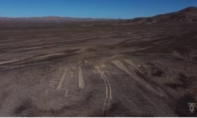 Damage to ancient geoglyphs in Chile's Atacama Desert. 