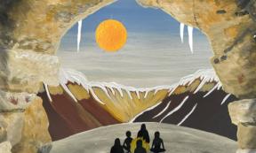Artist’s impression of Dargan Shelter as it would have looked during the last Ice Age.  