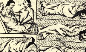 Indigenous victims (likely smallpox), Florentine Codex (compiled 1540–1585) Source: Public Domain