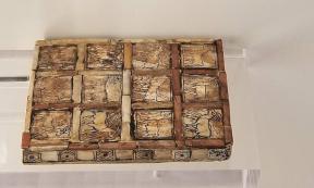 Well-preserved ancient game board from Ur (Iraq), from 2450 BCE, on display at the Penn Museum in Philadelphia.