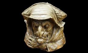 Sculpture depicting the gnarly-faced character of Baba Yaga. Source: Public domain