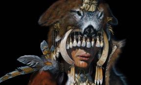 This reconstruction shows the Bad Dürrenberg shaman in her full regalia. Source: Karol Schauer / State Office for Heritage Management and Archaeology Saxony-Anhalt