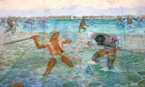 A depiction of the Battle of Mactan