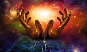 Big Bang and the hands of God representation.  Source: rolffimages / Adobe Stock
