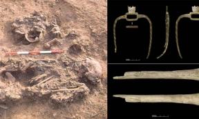 Bronze Age death rituals sometimes included curated remains, such as this skeleton that was buried with skulls and long bones of three people who had died much earlier. Source: Tees Archaeology / Antiquity Publications Ltd