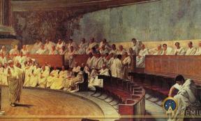 Cicero Denounces Catiline in the Roman Senate by Cesare Maccari (1889) (Public Domain)