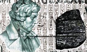 Detail from an old Egyptian postage stamp depicting Jean-François Champollion. Source: Silvio / Adobe Stock