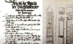 Conrad Hass manuscript rocket description page.