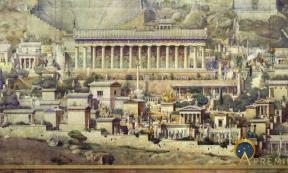 Speculative illustration of ancient Delphi by French architect Albert Tournaire (1894) (Public Domain)