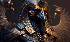 Representation of Egyptian super god, Ra known also as Ra-Horakhty. Source: AkuAku/Adobe Stock