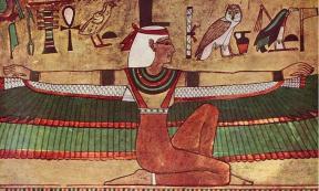 Isis wall painting in the tomb of Seti I.