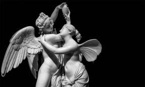 Cupid and Psyche (Amore e Psiche) - symbol of eternal love, by sculptor Giovanni Maria Benzoni. Source: Paolo Gallo/Adobe Stock