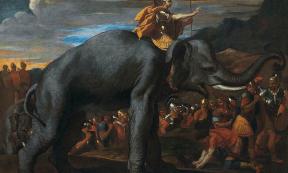 Hannibal crossing the Alps on elephants by Nicolas Poussin 