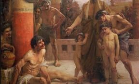 Spartan points to a Helot