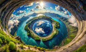 A human origins narrative: the Hollow Earth Theory AI image.