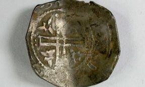 One of nine medieval coins found in 2019 metal detecting rally.	Source: Royal Institution of Cornwall