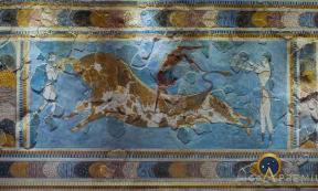 Fresco found in Knossos palace, Crete, Greece, dated 1600 - 1450 BC (CC0)
