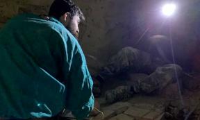 The team exploring the cave system found in Kyiv. Source: Dmytro Perov