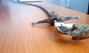 Medieval saber sword found in Kyrgyzstan. Source: Siyatbek Ibraliev / Turmush