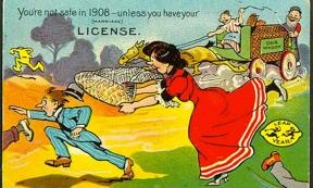 Millions of postcards made a mockery of Leap Day traditions which gave women the opportunity to propose to men once every four years on the 29th February. Source: Public domain