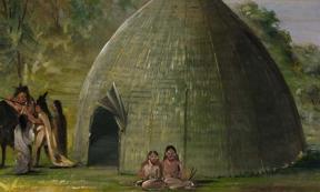Wichita Lodge, Thatched with Prairie Grass (1834-1835) by George Catlin