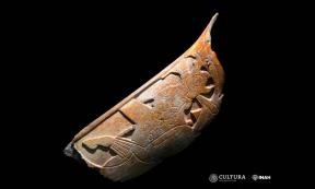Mayan Nose Ornament Made from Human Bone Found in Palenque Ruins