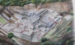 From this map of the site, all the main structures and rock carvings are visible. 