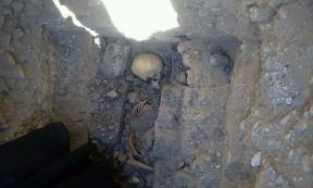 The teenage girl’s skeleton that was uncovered near Meidum pyramid. 