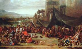 Sacking of Rome in 1527 by Johannes Lingelbach (17th century) 14,000 mercenaries under George von Frundsberg joined the Duke of Bourbon and the Constable of France, Charles III, to lead them towards Rome.