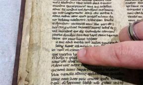 Detail from one of the fragments showing the name Merlin.  Source: University of Bristol