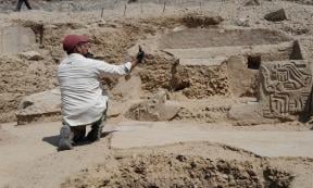 Ceremonial structure found in the Zana valley, Chiclayo, Peru.