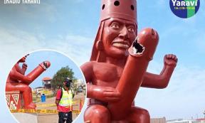 The vandalized Moche phallic statue of Peru will be repaired, and more provocative statues will be added to the landscape around Trujillo.		Source: Radio Yaravi