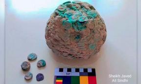 The coins found at he coins date from the period of the Kushan Empire, which ruled the region from about the second century BC until about the third century AD  Source: Sheikh Javed Ali Sindhi