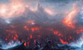 Top image: In the Norse creation myth, worlds of fire and ice emerge from the abyss at the beginning of the universe.	Source: ivanovevgeniy / Adobe Stock