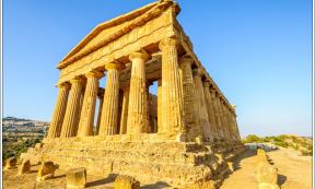 One of the Greek temples in the Valley of Temples outside Agrigento, Sicily 