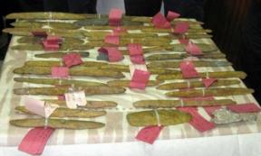 Orichalcum ingots found off the coast of Gela in Sicily. 