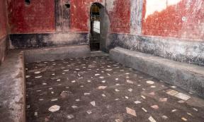 The apodyterium (changing room) discovered in the Roman bathhouse.