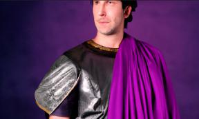 A Roman wearing Tyrian purple. Source: AI generated. 