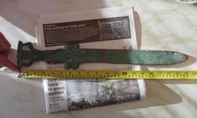The Roman sword found just off Oak Island. 