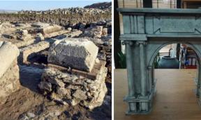 The remains of the Roman triumphal arch found in Serbia.     Source: Serbia Archaeological Institute.