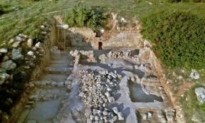 The recently excavated forecourt of the Cave of Salome.