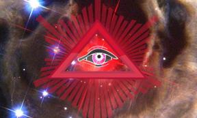 Luminous red nova star - V838 Monocerotis, courtesy NASA, STScI, ESA  (Public Domain); Eye of Providence (Public Domain); Deriv.