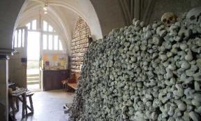 The door to the crypt was broken into.