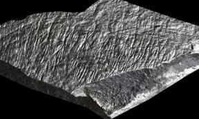 Some of lines are straight and some curved in this, one of three of the earliest known examples of art from the British Isles, unearthed at Jersey Island. 