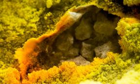 Close up of "fumarola" on top of Vulcano Island, Sicily. Earliest dates of sulfur mining were at this fumarole. Source: Zapatisthack by Adobe Stock 