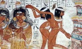 Egyptian painting of dancers and flutists, from the Tomb of Nebamun. (Public Domain)