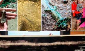 Montage of some of 2023’s most impressive archaeological finds. Source: Credited in the article.