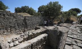 Archaeological excavations at the ancient city of Troy in Çanakkale, Turkey