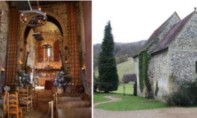 Left; Interior of Dode Church. Right; Dide Church exterior	