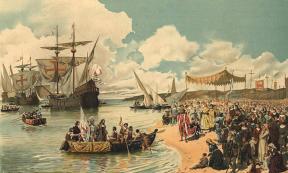 Painting of Vasco de Gama departing for India in 1497.